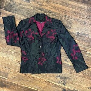 Vintage 90s Floral Blazer Jacket | Size 4